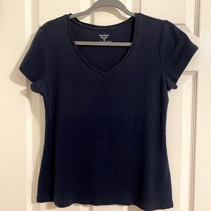 Dress Barn Navy V-Neck T-Shirt